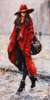 Poster - Girl in a red coat, 45 x 90 см, Framed poster on glass, Glamour