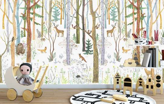 Wall mural for the nursery - Kind forest friends
