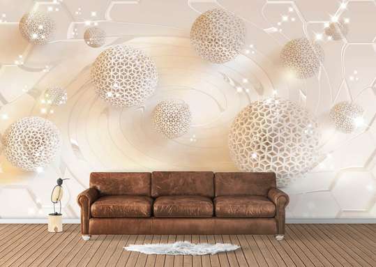 3D Wallpaper, Balls on a gentle background.