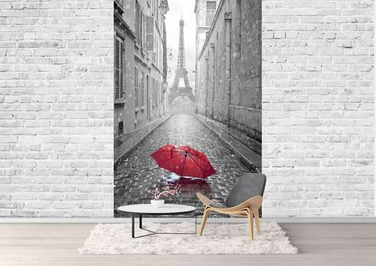 Фотообои - Красный зонт в Париже