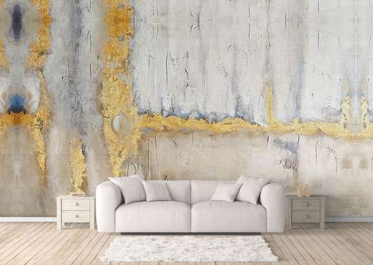 Wall Mural - Abstract wall with blue stains