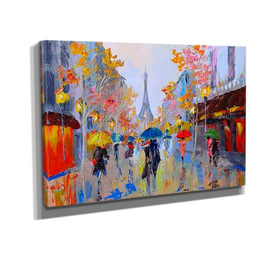 Poster - Paris in oils, 45 x 30 см, Canvas on frame
