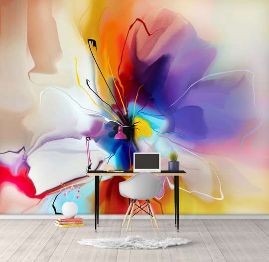 Wall Mural - Multi-colored stains on a white background