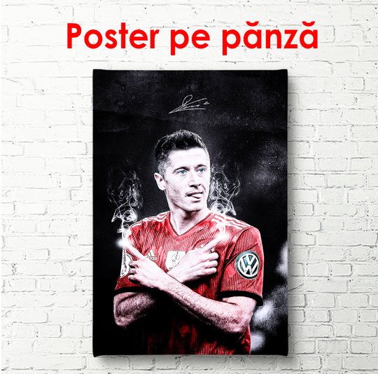 Poster, Fotbalist vesel, 30 x 60 см, Panza pe cadru