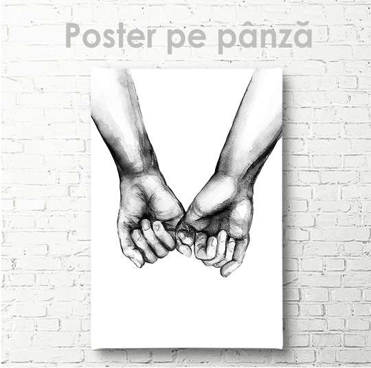 Poster - De mâini, 30 x 45 см, Panza pe cadru