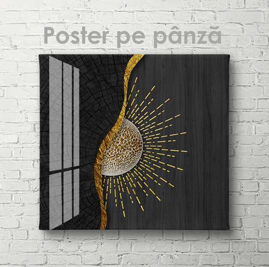 Постер - Луна- Солнце, 40 x 40 см, Холст на подрамнике, Абстракция