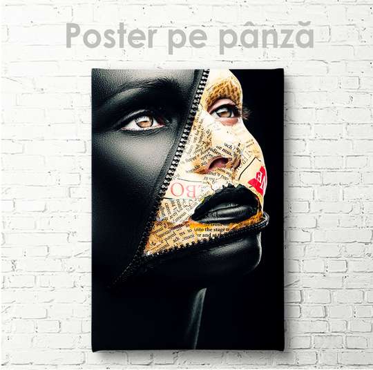 Poster - Fata -Fermuar, 30 x 45 см, Panza pe cadru