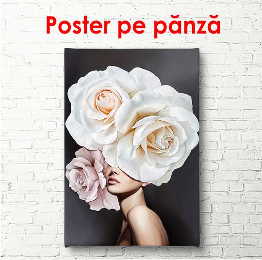 Poster - Fată în rochie albă, 60 x 90 см, Poster înrămat, Glamour