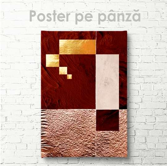 Постер - Бордовая абстракция, 30 x 45 см, Холст на подрамнике, Абстракция
