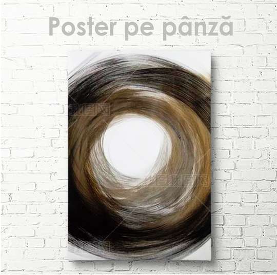 Постер - Абстрактный круг в холодных тонах, 30 x 45 см, Холст на подрамнике, Абстракция