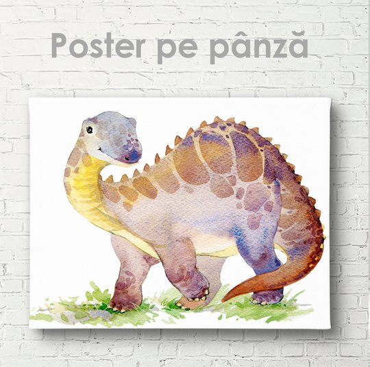 Poster, Dinozaur în acuarelă 5, 45 x 30 см, Panza pe cadru
