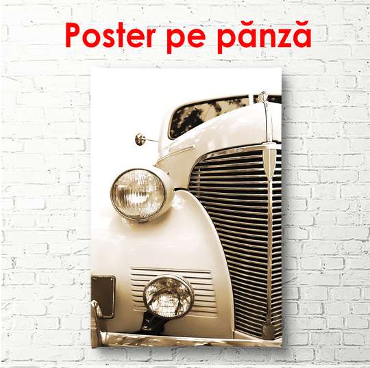 Poster - Mașină albă, 45 x 90 см, Poster înrămat