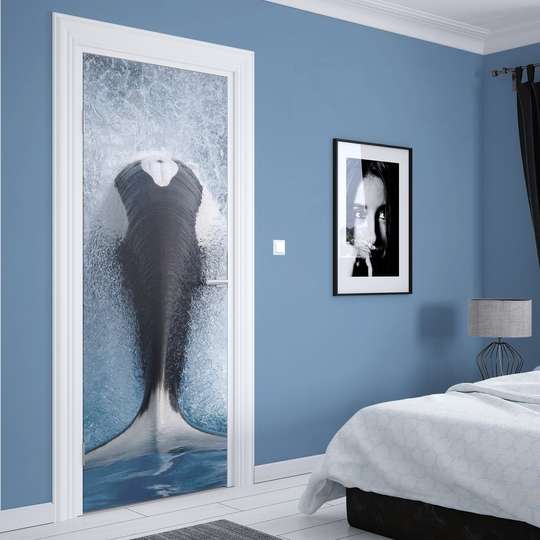 3D door sticker, Whale, 60 x 90cm