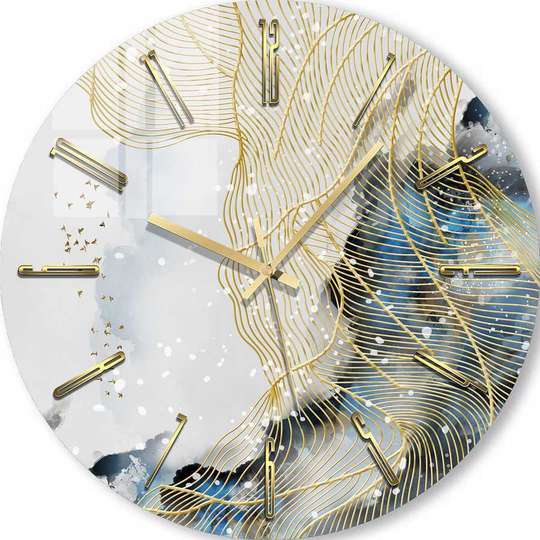 Glass clock - Abstract Sky, 40cm