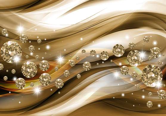 Wall Mural - Crystals on a golden background