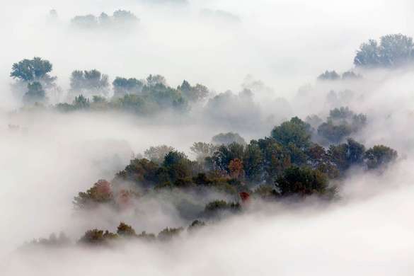 Wall Mural - Fog over the hills
