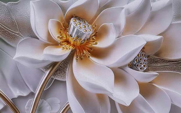 3D Wallpaper - Golden Lotus