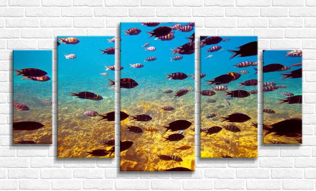 Modular picture, Fish under water, 108 х 60