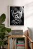 Poster, Black and white gorilla, 30 x 45 см, Canvas on frame