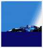 Постер - Формула 1 на синем фоне, 40 x 40 см, Холст на подрамнике