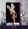 Poster - Fată cu pene albe, 30 x 45 см, Panza pe cadru, Nude