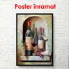 Постер - Погреб с винными бутылками, 60 x 90 см, Постер в раме, Прованс