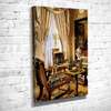 Poster - Royal interior with a window, 60 x 90 см, Framed poster on glass, Interior