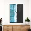 Poster - Black beach and turquoise water, 30 x 45 см, Canvas on frame, Marine Theme