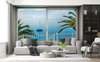 Wall mural - Sea view with palm trees and boat