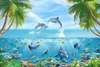 Wall Mural - Dolphins and other fish in the sea