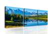 Модульная картина, Горный пейзаж у озера, 225 x 75