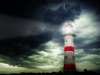 Poster - sea lighthouse on a cloudy evening, 90 x 60 см, Framed poster, Marine Theme