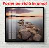 Poster - Beautiful landscape with a lake at sunset, 100 x 100 см, Framed poster, Nature
