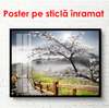 Poster - Wooden path along the park, 90 x 60 см, Framed poster, Nature
