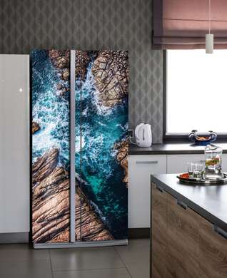 3D door sticker, Rocks and sea, 60 x 90cm, Door Sticker