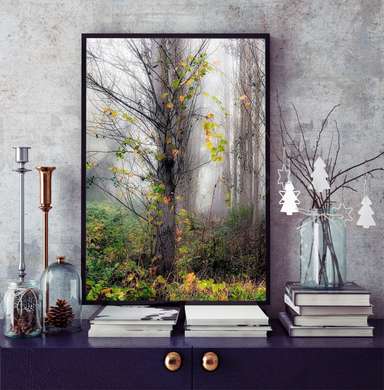 Постер - Осеннее дерево, 60 x 90 см, Постер на Стекле в раме