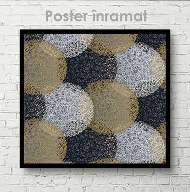 Poster - Cercuri abstracte, 100 x 100 см, Poster inramat pe sticla