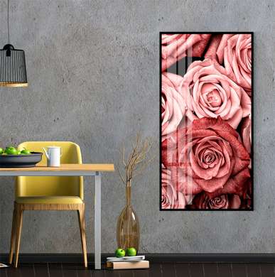 Постер - Розы, 30 x 60 см, Холст на подрамнике, Цветы