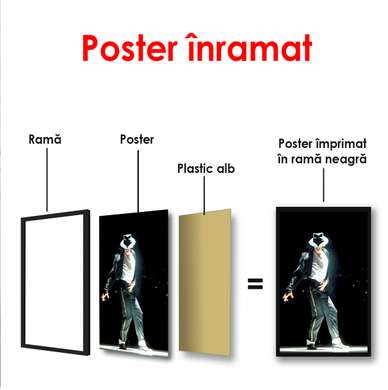 Poster - Portretul lui Michael Jackson, 60 x 90 см, Poster înrămat, Persoane Celebre