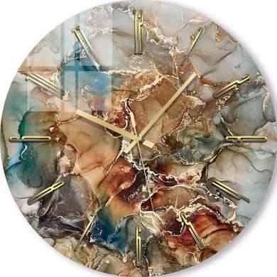 Glass clock - Elegant play of colors, 30cm