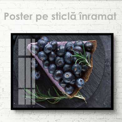 Poster - Berry dessert, 90 x 60 см, Framed poster on glass, Food and Drinks
