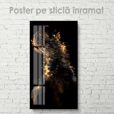 Poster - golden dust, 45 x 90 см, Framed poster on glass, Glamour