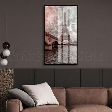 Poster - Eiffel Tower, 30 x 60 см, Framed poster, Maps and Cities