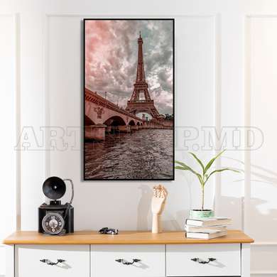 Poster - Eiffel Tower, 30 x 60 см, Framed poster, Maps and Cities