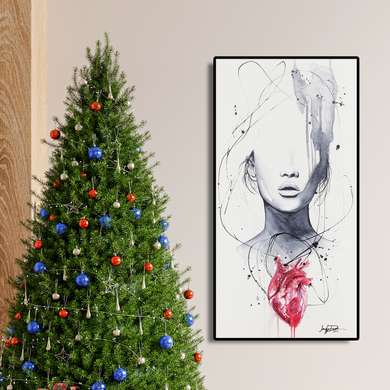 Poster - Heart is beating, 30 x 90 см, 35 x 70 см, Canvas on frame