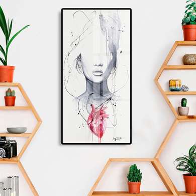 Poster - Heart is beating, 30 x 90 см, 35 x 70 см, Canvas on frame