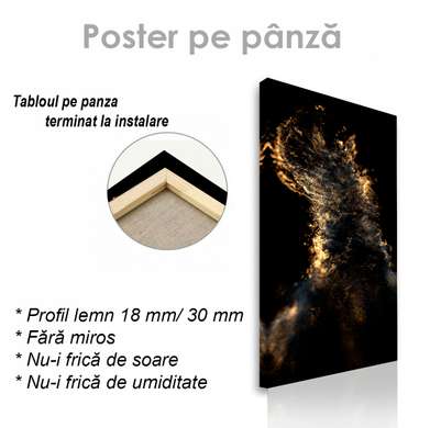 Poster - golden dust, 45 x 90 см, Framed poster on glass