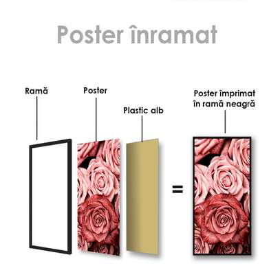 Постер - Розы, 30 x 60 см, Холст на подрамнике, Цветы