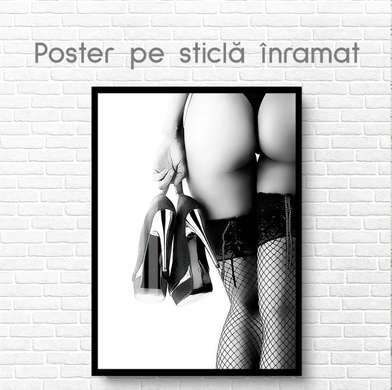 Poster - Heels and stockings, 30 x 45 см, Canvas on frame