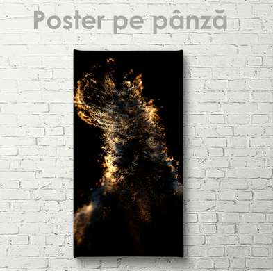 Poster - golden dust, 45 x 90 см, Framed poster on glass